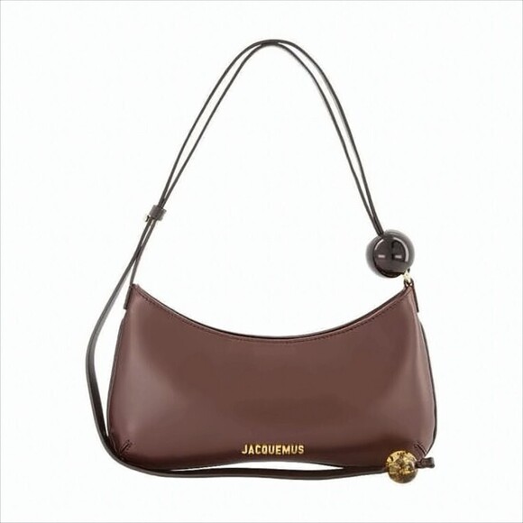 Jacquemus Handbags - Jacquemus Curved Brown Cowhide Leather Shoulder Bag - NWT